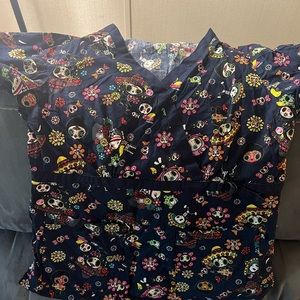Day of the dead scrub top